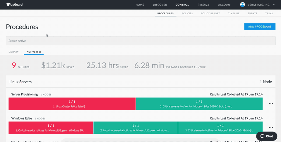 AWS procedure gif on UpGuard platform