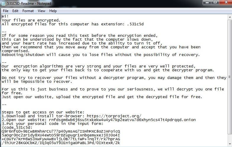 netwalker ransom note example