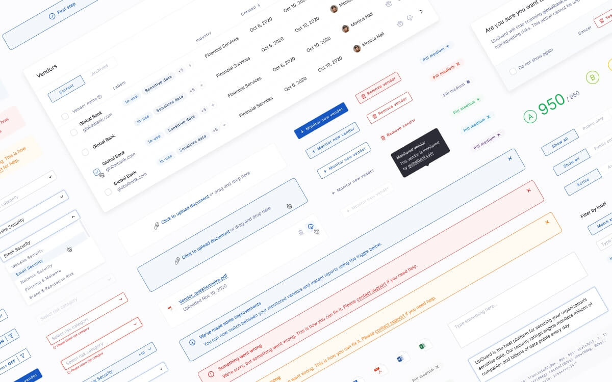 Improved input fields, buttons styles, and hover states