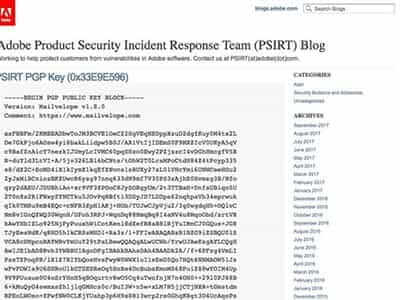 Adobe accidentally releases private PGP key