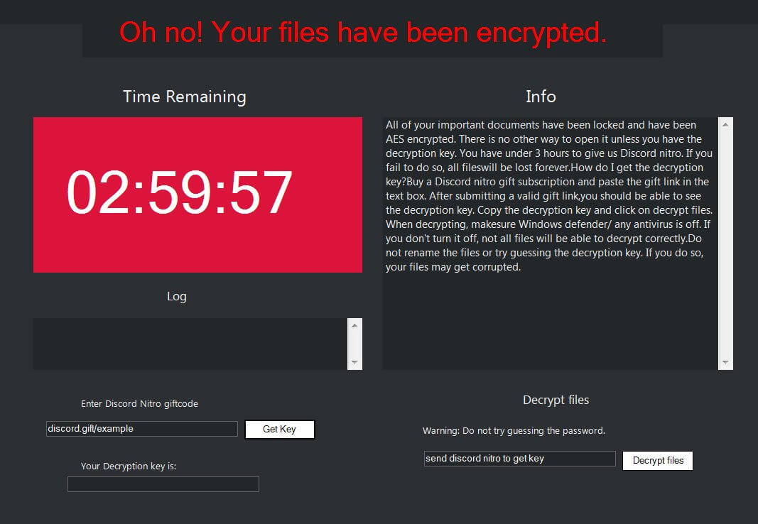 Nitroransomware message