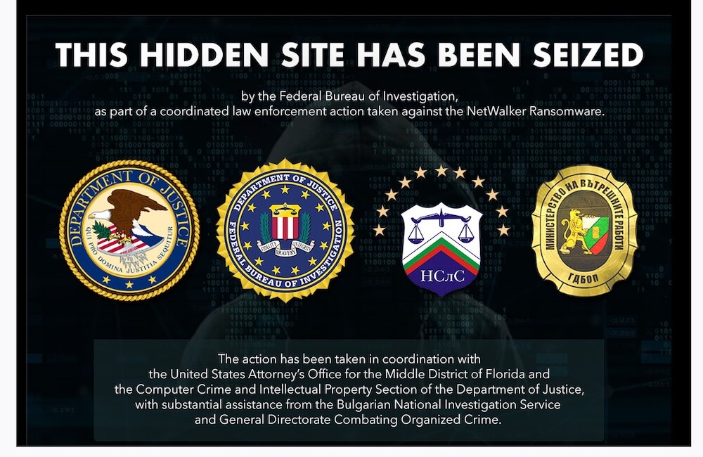 Example of website seized by F.B.I