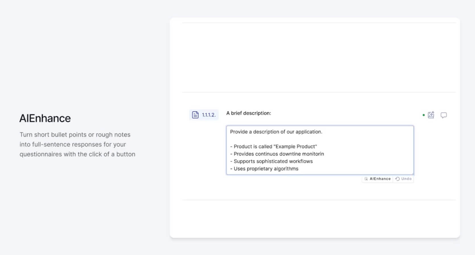 UpGuard's AIEnhance feature