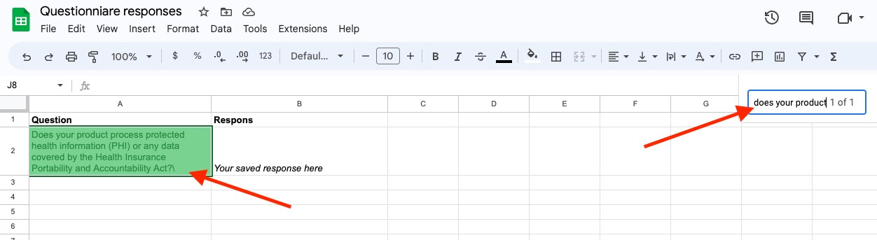 Saving questionnaire responses in a google sheet