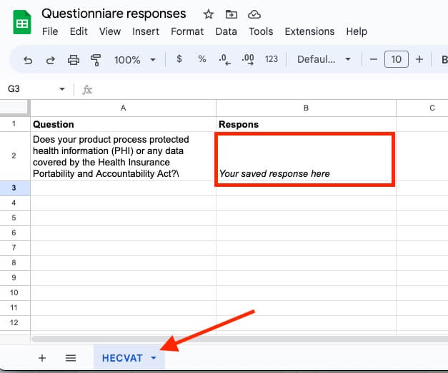 Saving questionnaire responses in a google sheet