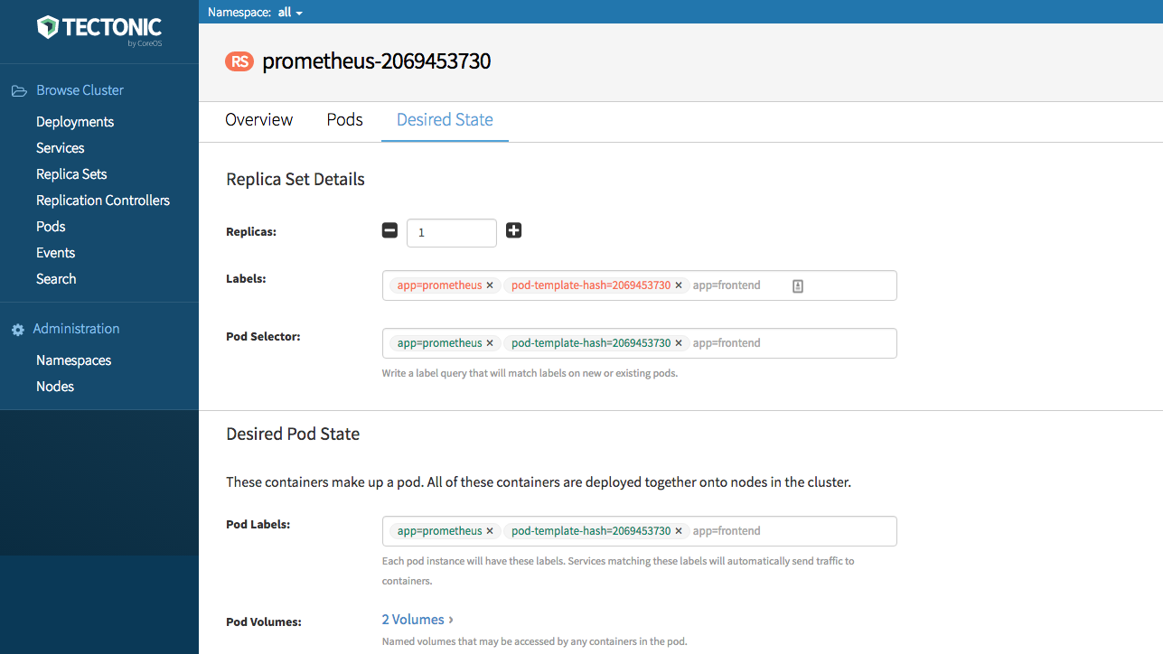 CoreOS Tectonic UI