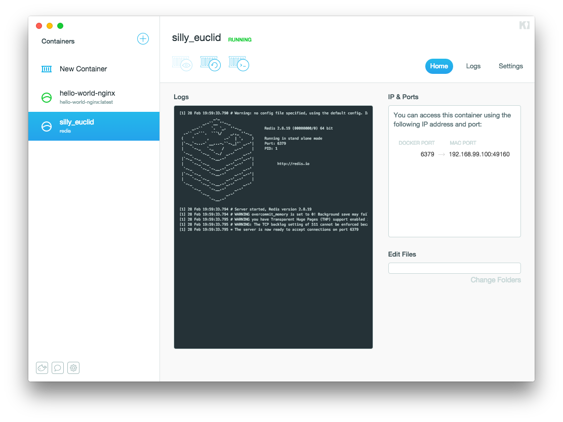 Docker Kitematic UI