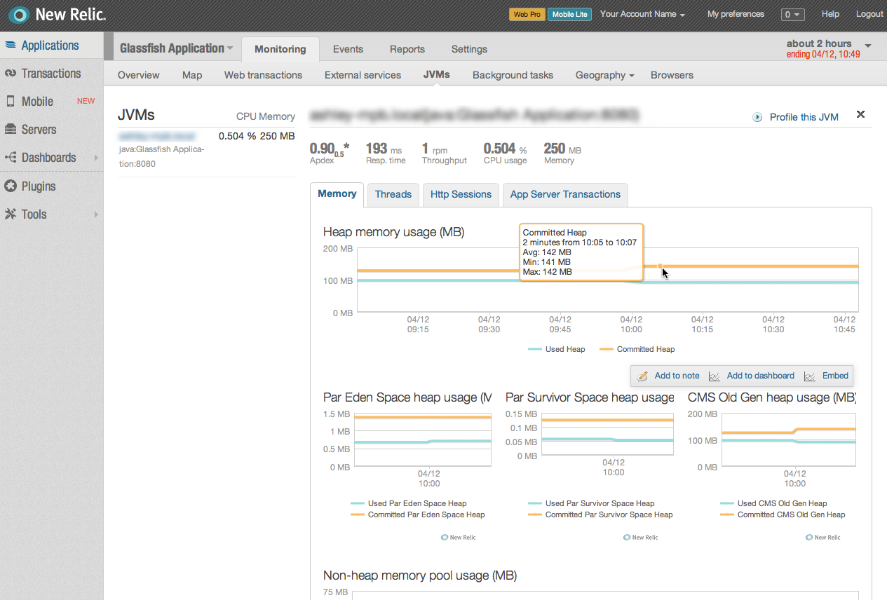 New Relic UI