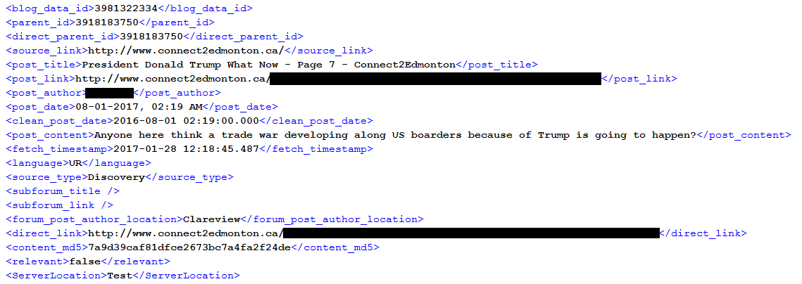 Screencaps of sample posts, with information fields visible.