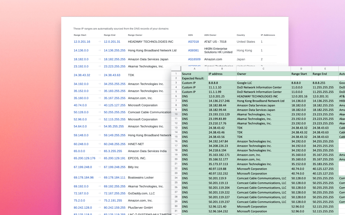 IP address export now includes associated domains