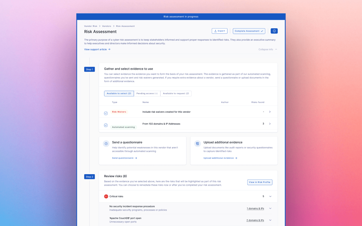 New and improved risk assessments and more