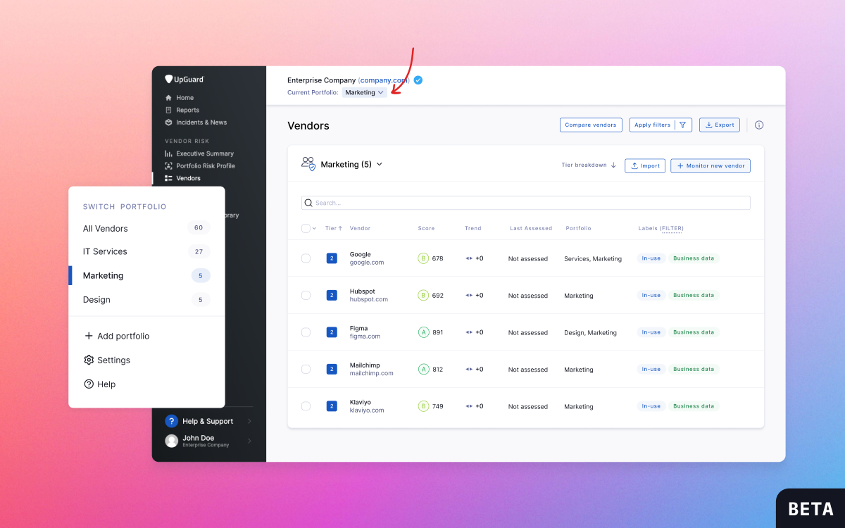 Improved vendor onboarding and management