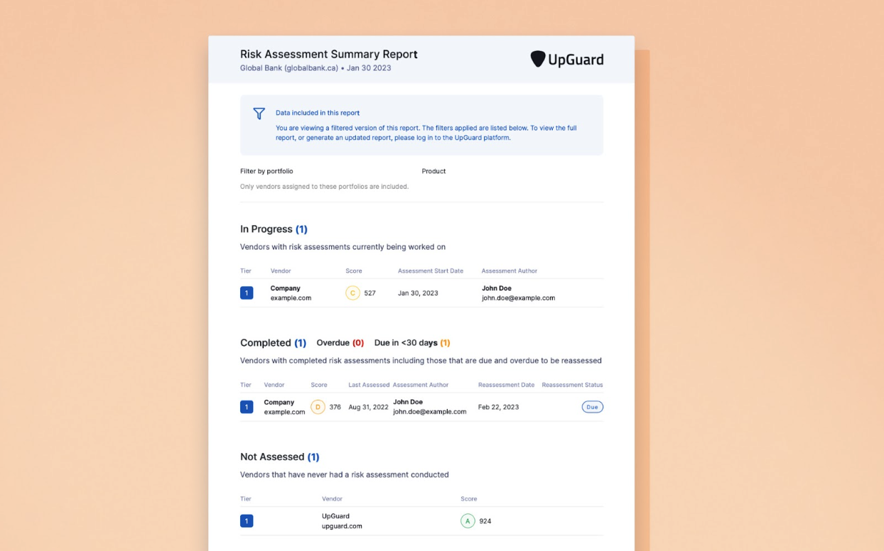 New Risk Assessment Summary Report