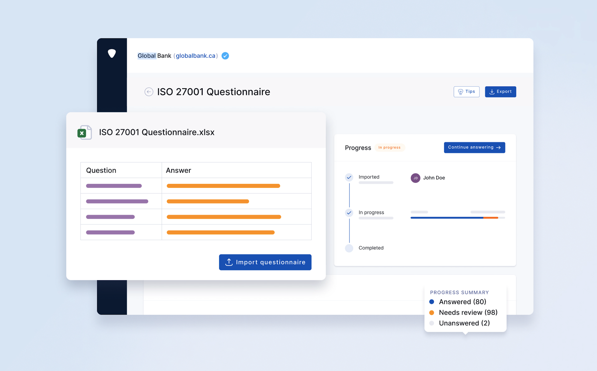 Import and answer security questionnaires in minutes – for free