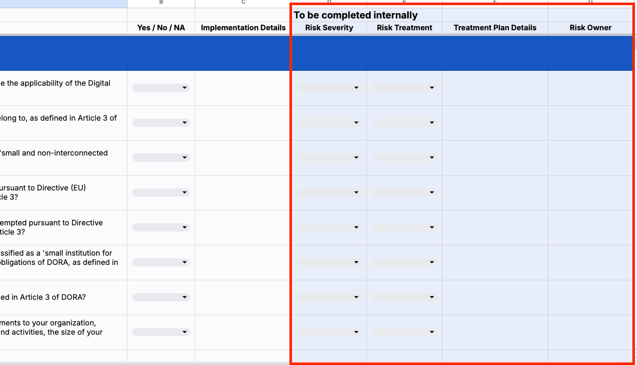 A snapshot of the DORA questionnaire template is available for download in this toolkit.