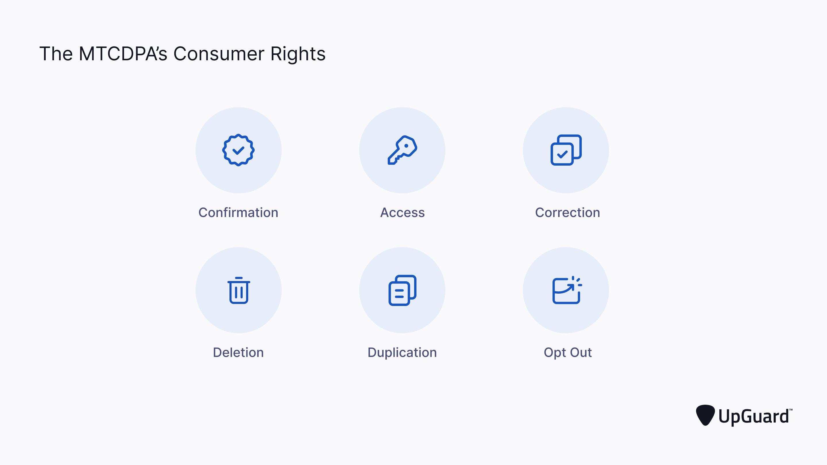 decorative image that uses digitally illustrated graphics to display the consumer rights granted under the MTCDPA