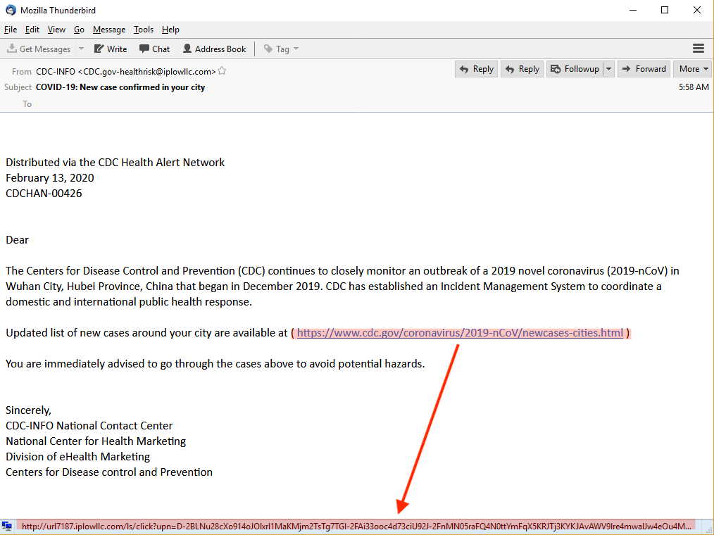 covid themed phishing email